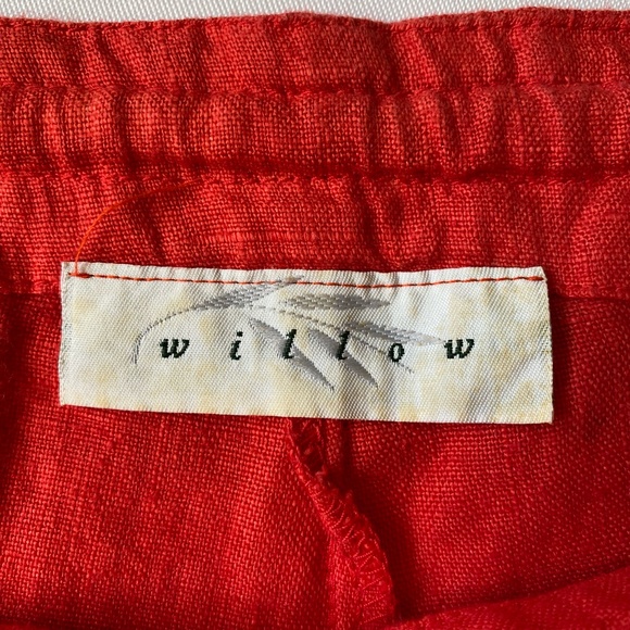 Willow Coral orange linen beach summer wide leg linen pants. boho lounge.Sz - Picture 6 of 13